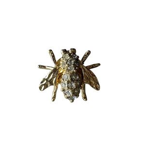 Vintage Gold and Rhinestone Bee Panetta Tact Pin